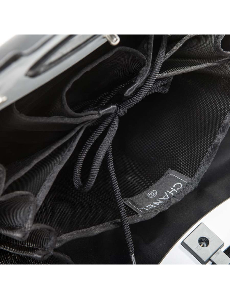 CHANEL Collector handbag in black rigid leather