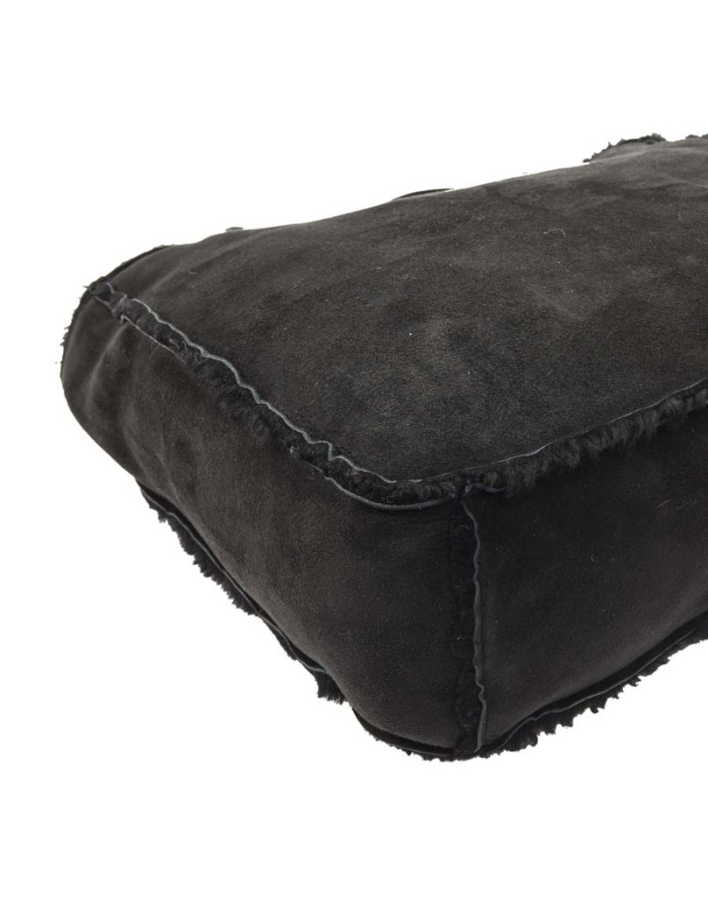 Sac cabas CHANEL peau retournée noire