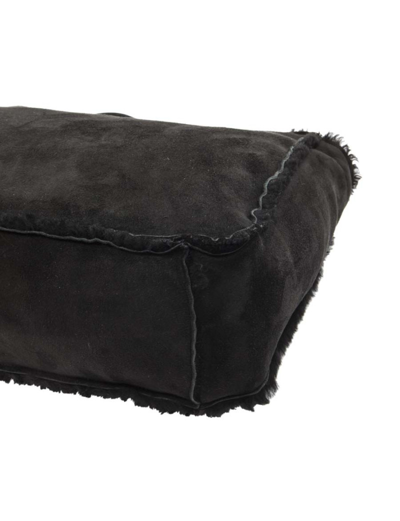 Sac cabas CHANEL peau retournée noire