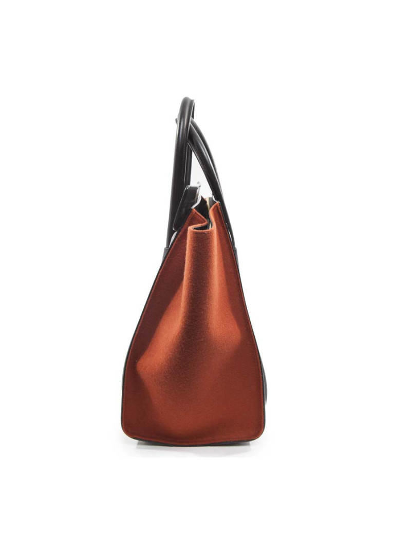 CÉLINE Luggage ochre and gray felt bag