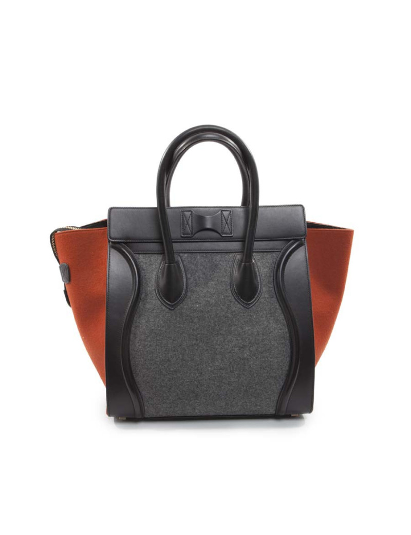 CÉLINE Luggage ochre and gray felt bag