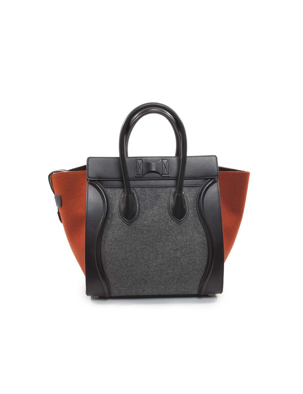 Sac CELINE Luggage feutrine ocre et gris