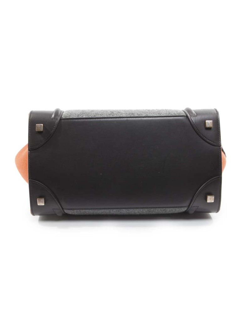 CÉLINE Luggage ochre and gray felt bag