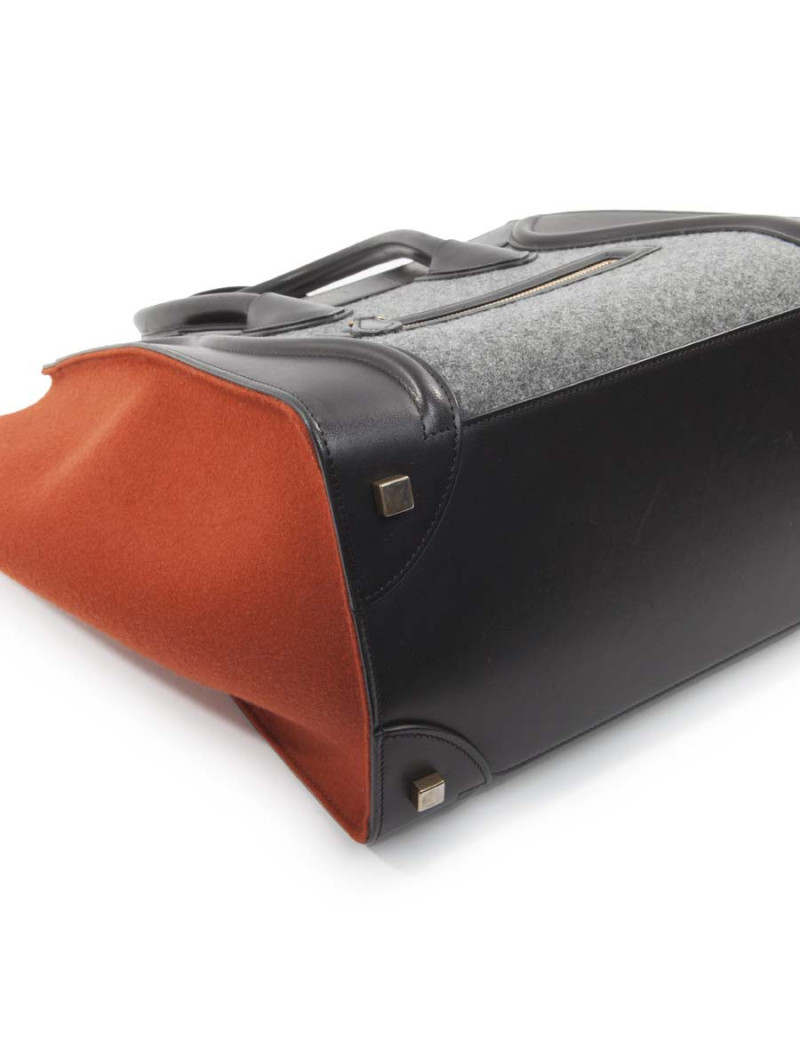 CÉLINE Luggage ochre and gray felt bag