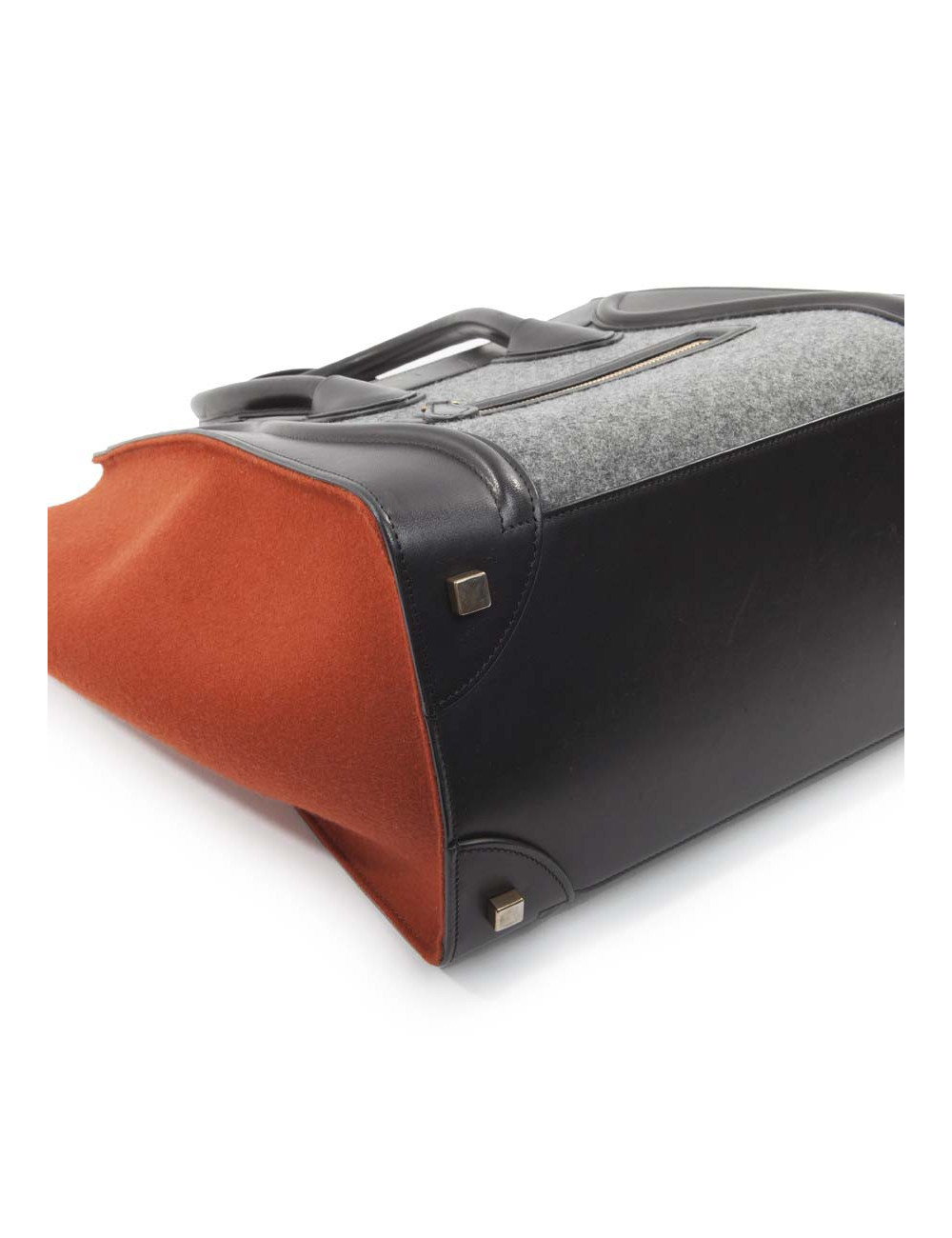 Sac CELINE Luggage feutrine ocre et gris