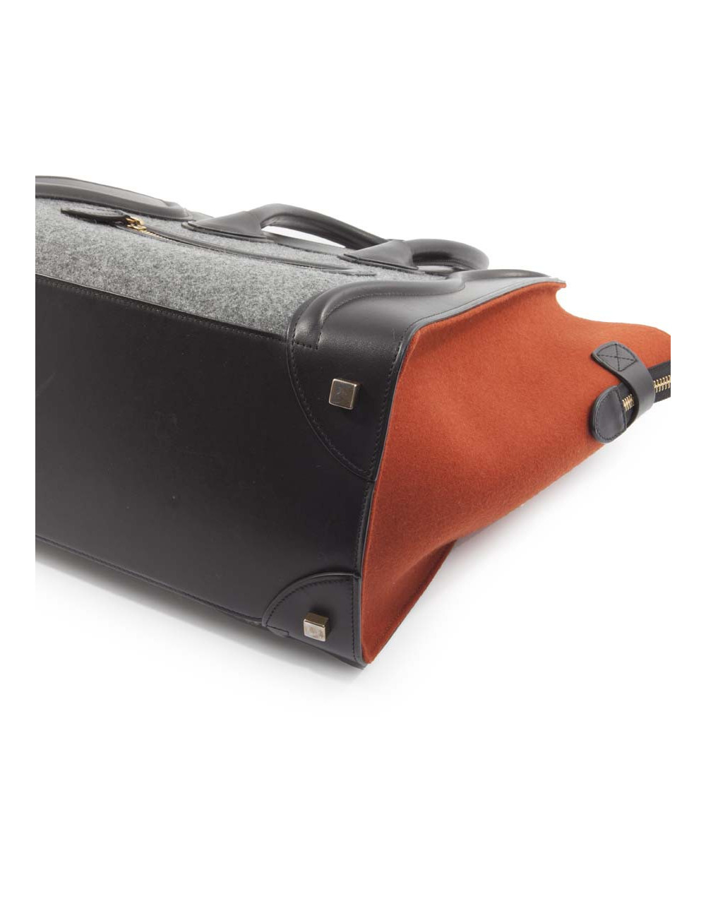 Sac CELINE Luggage feutrine ocre et gris