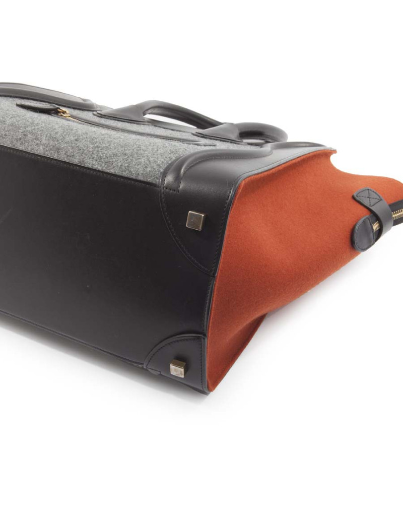 CÉLINE Luggage ochre and gray felt bag