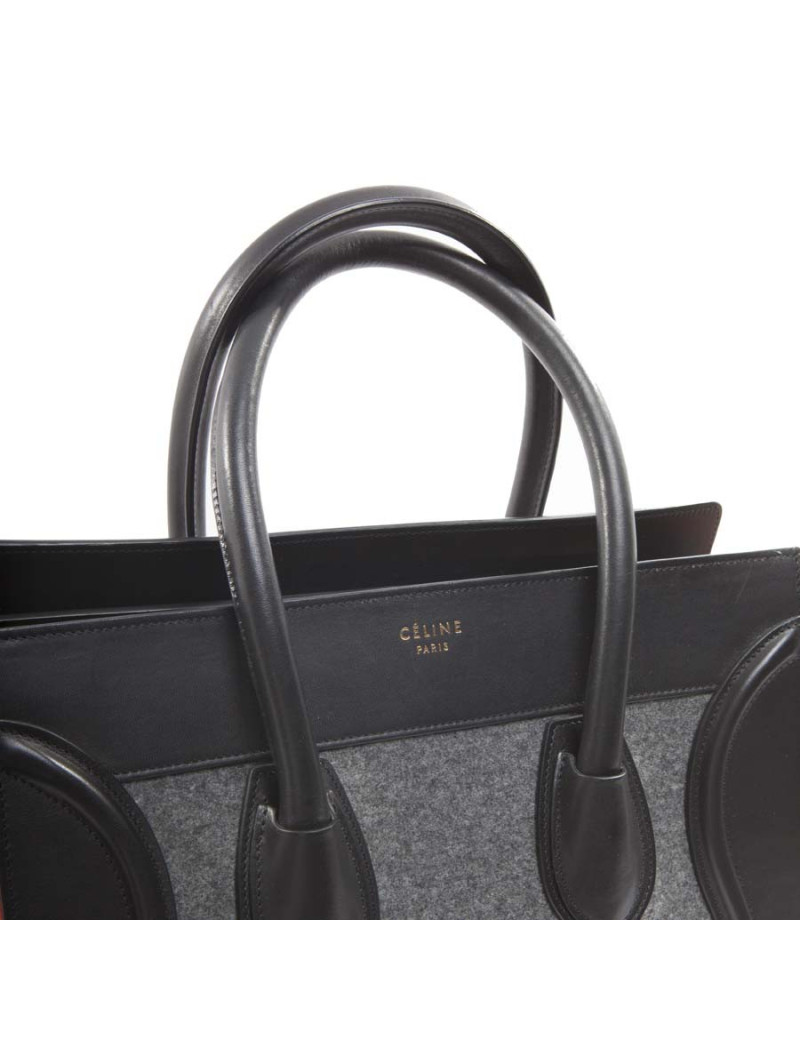 CÉLINE Luggage ochre and gray felt bag