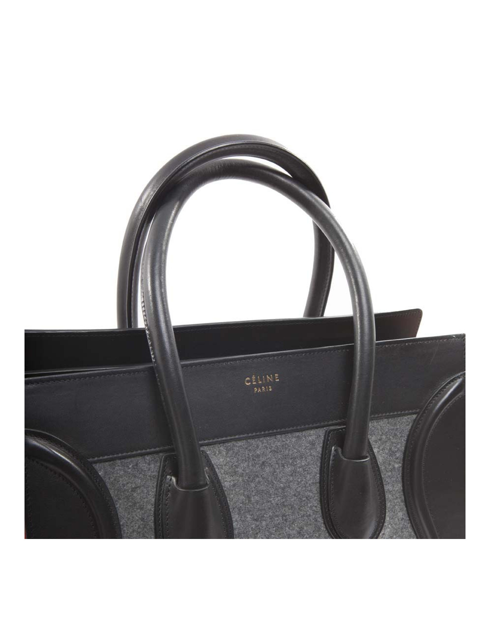 Sac CELINE Luggage feutrine ocre et gris