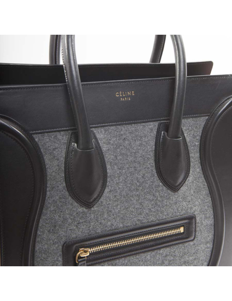 CÉLINE Luggage ochre and gray felt bag