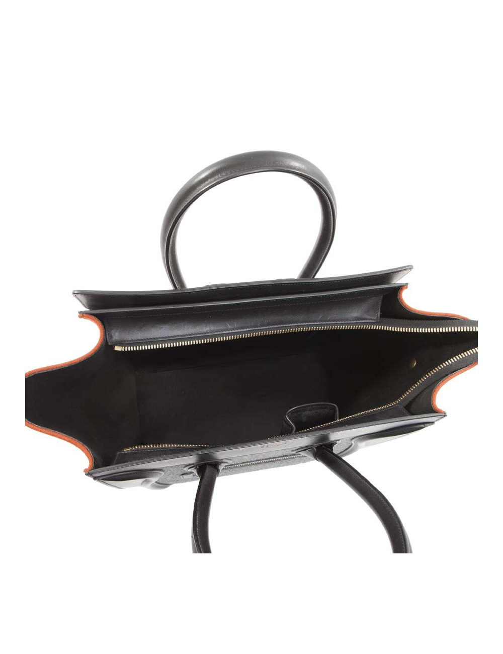 Sac CELINE Luggage feutrine ocre et gris