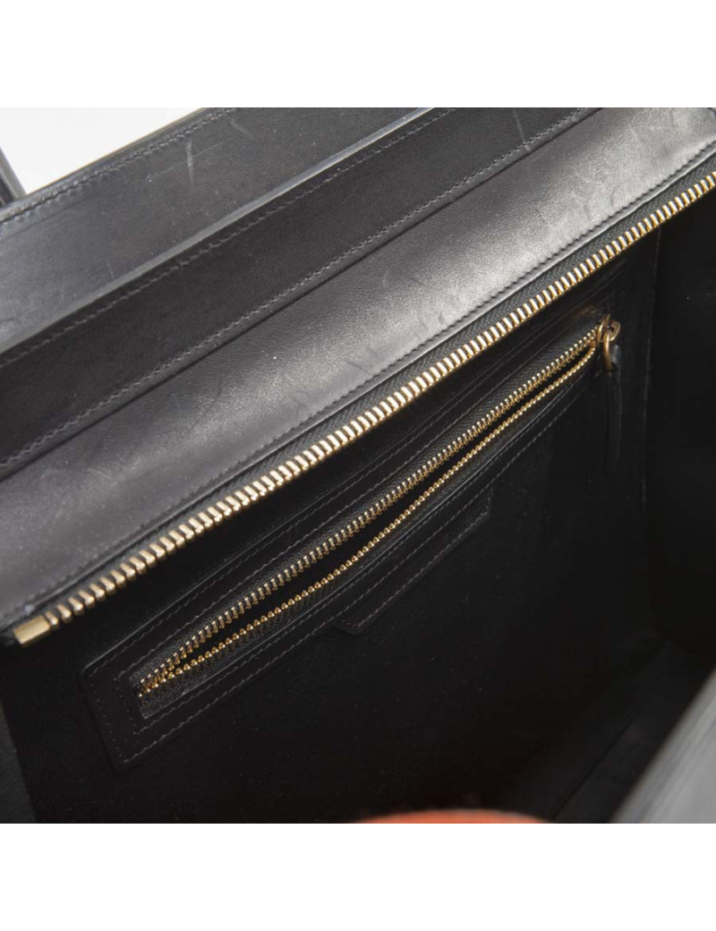 CÉLINE Luggage ochre and gray felt bag