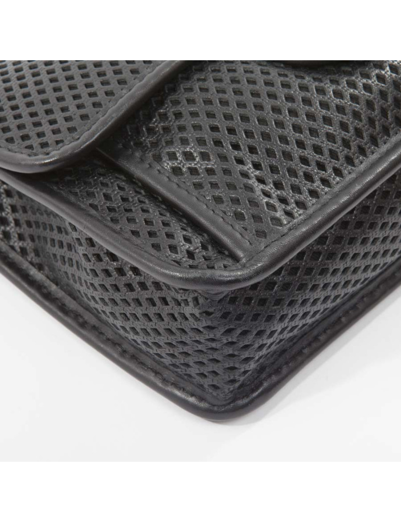 Perforated black leather CHANEL bag