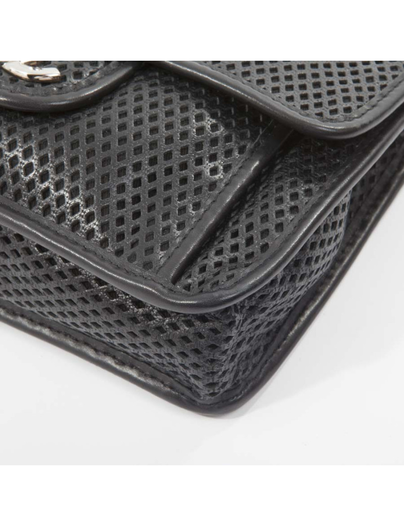 Perforated black leather CHANEL bag