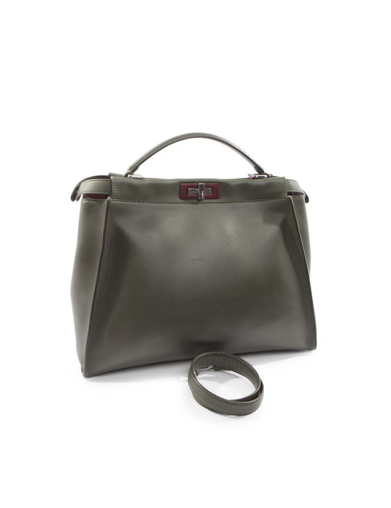 Sac Peekaboo FENDI en cuir vert