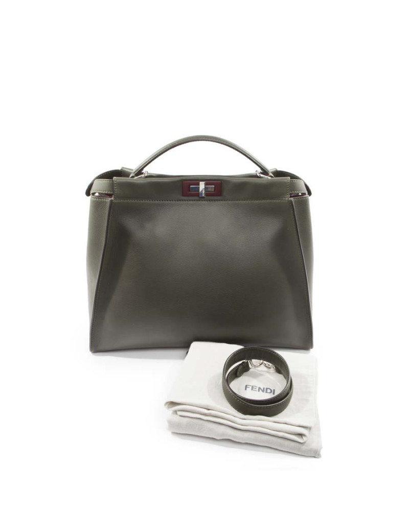 Sac Peekaboo FENDI en cuir vert