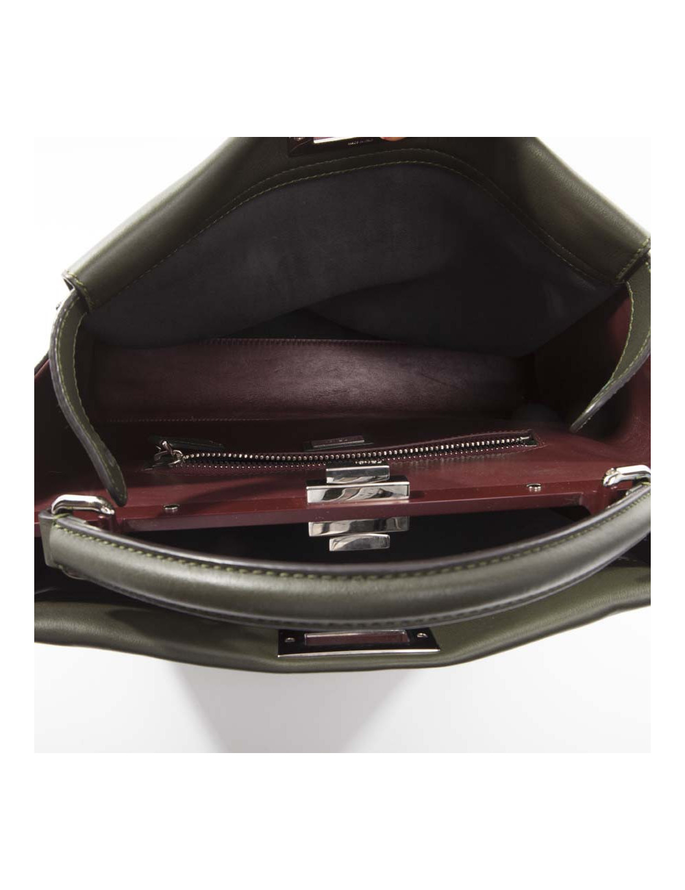 Sac Peekaboo FENDI en cuir vert