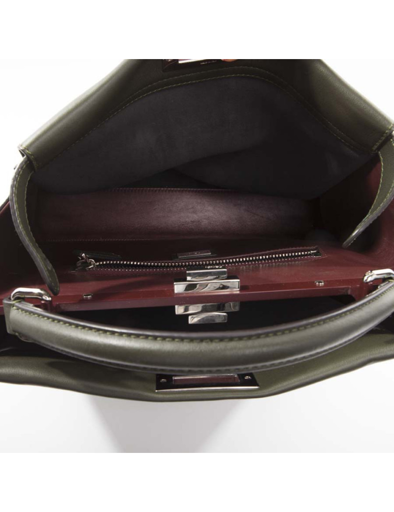 Sac Peekaboo FENDI en cuir vert
