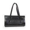 GUCCI black grained leather Vintage bamboo bag