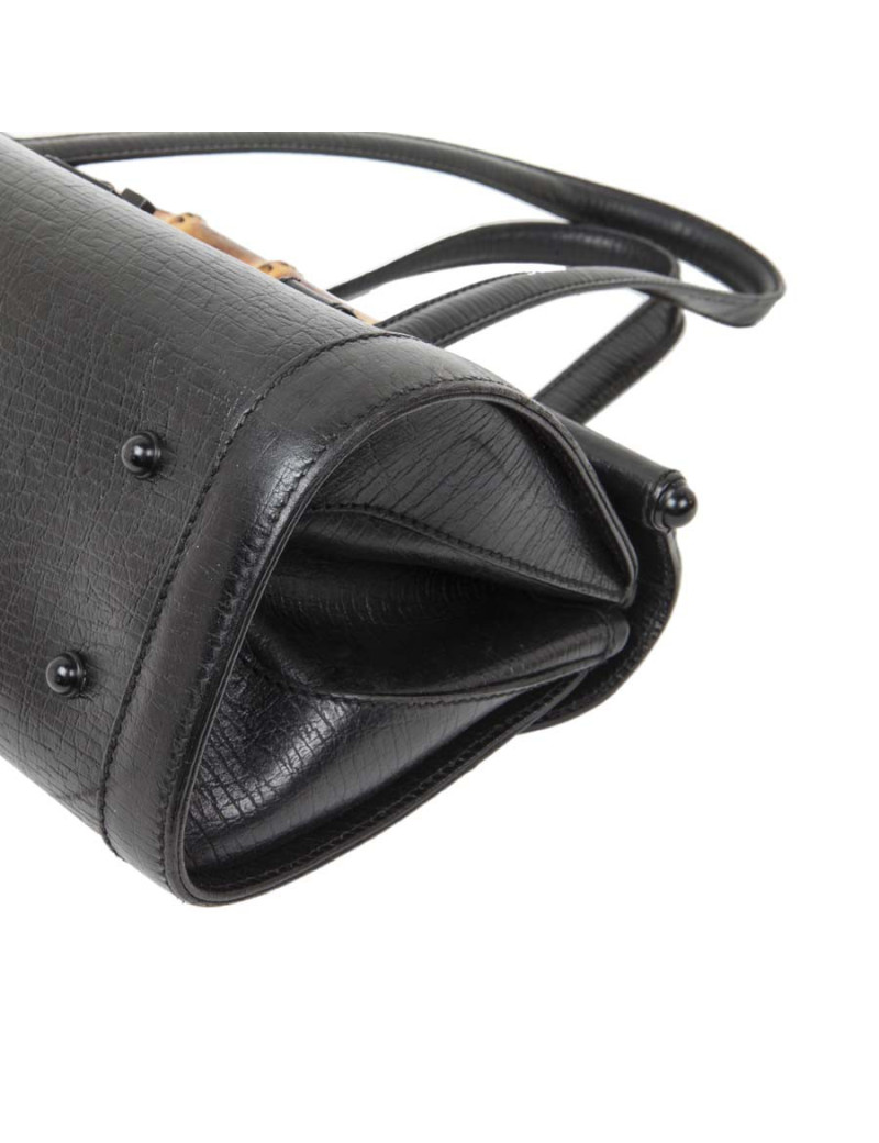 Sac GUCCI bambou cuir grainé noir