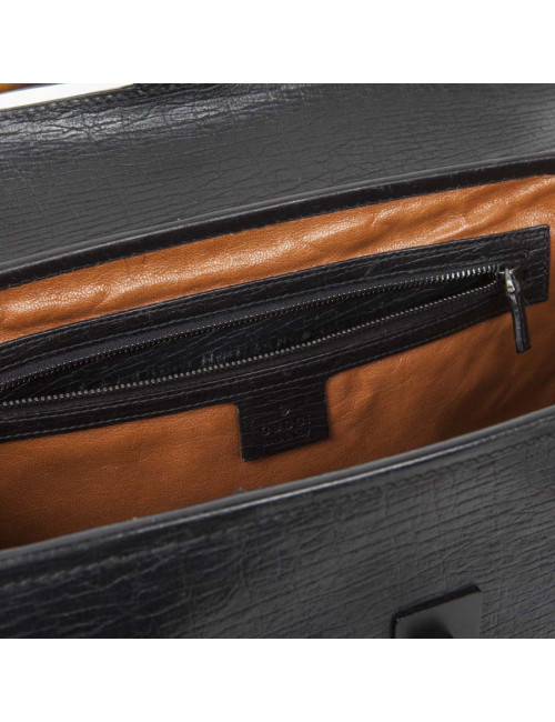 Sac GUCCI bambou cuir grainé noir