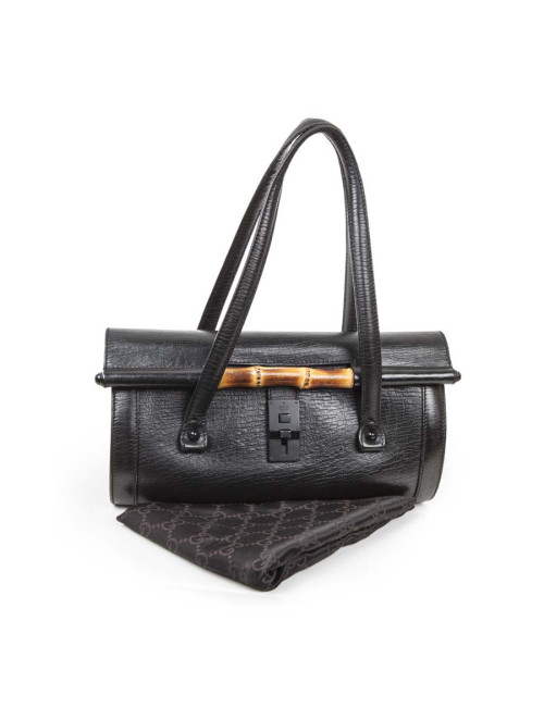 Sac GUCCI bambou cuir grainé noir