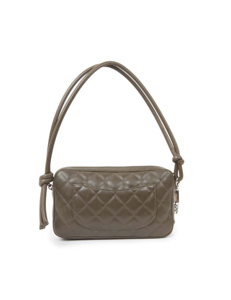 CHANEL 'Cambon' clutch in khaki green quilted leather