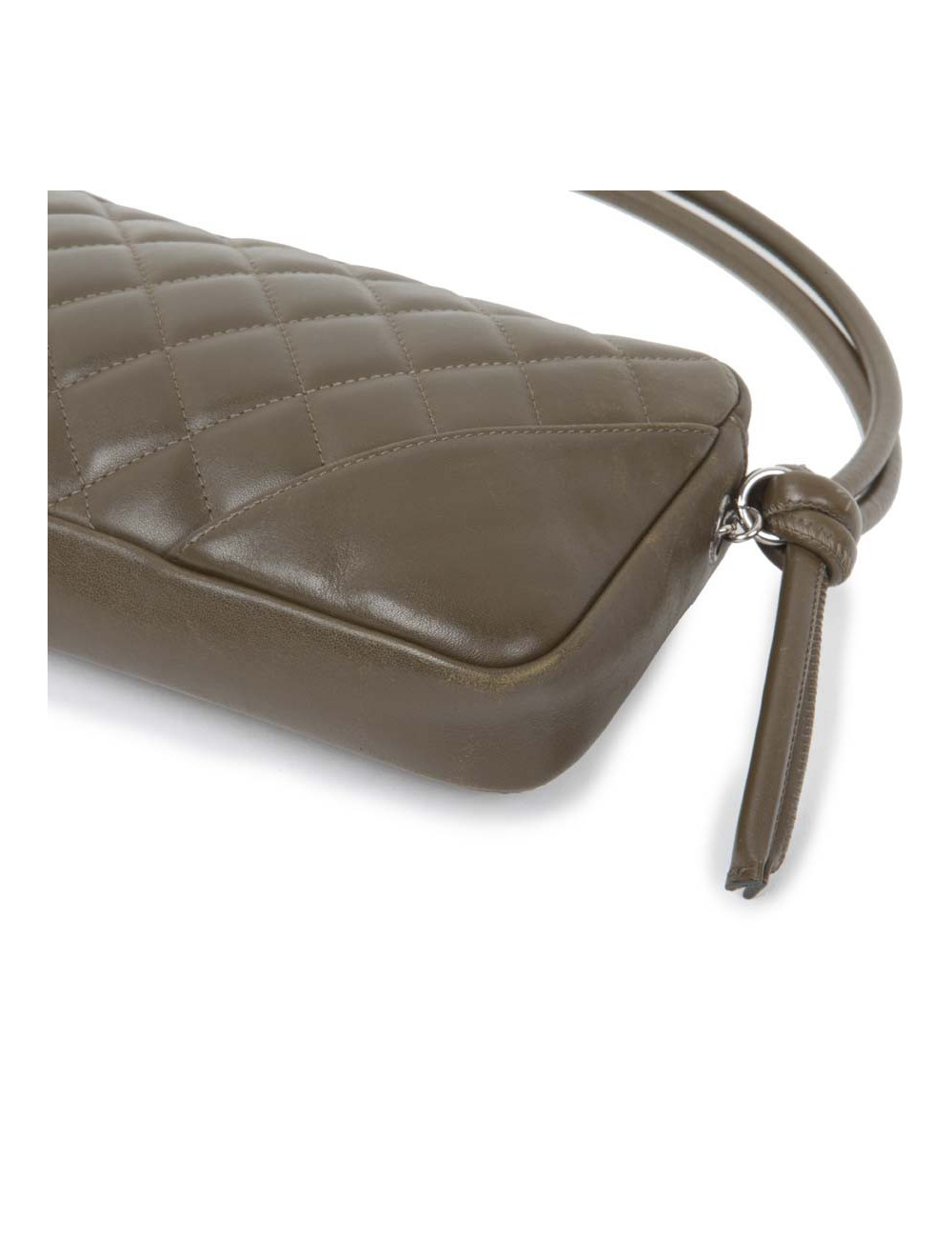 CHANEL 'Cambon' clutch in khaki green quilted leather