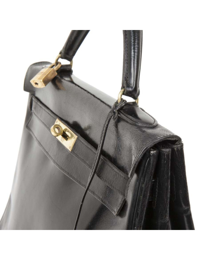 HERMES Kelly 32 bag in black box with the strap