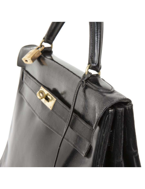 HERMES Kelly 32 bag in black box with the strap