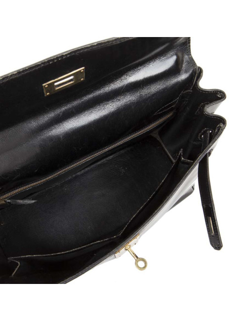 HERMES Kelly 32 bag in black box with the strap