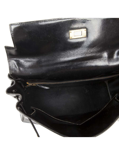 HERMES Kelly 32 bag in black box with the strap