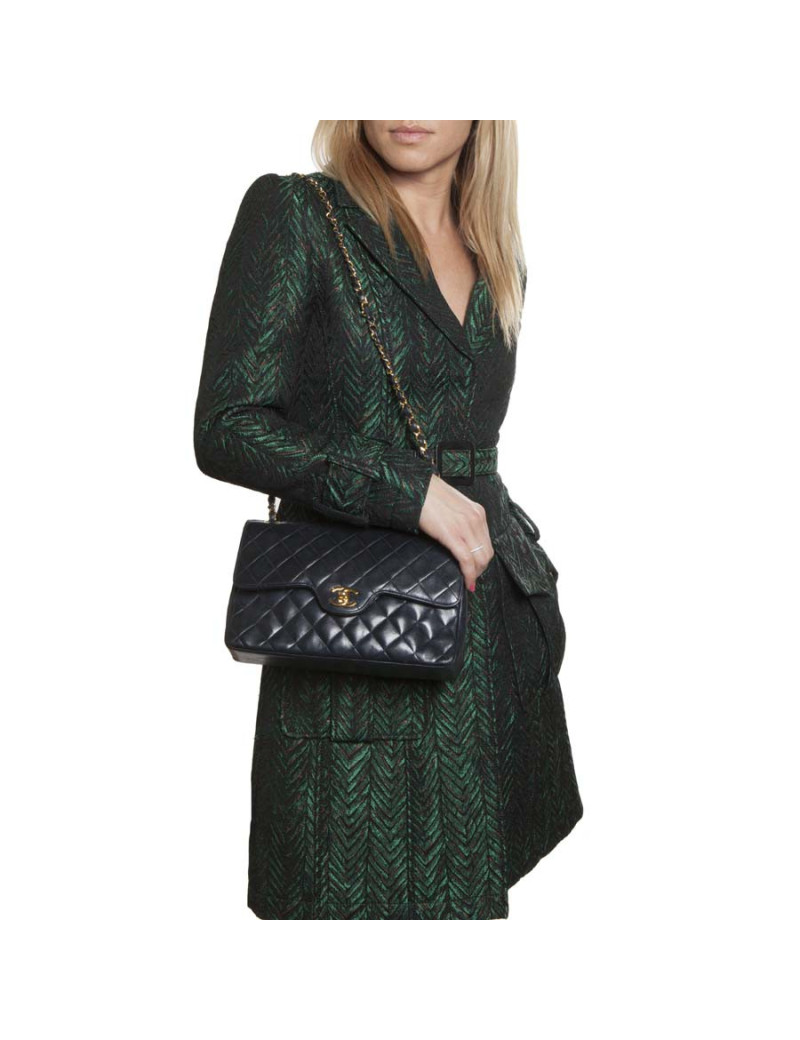 Blue quilted CHANEL bag Navy Vintage