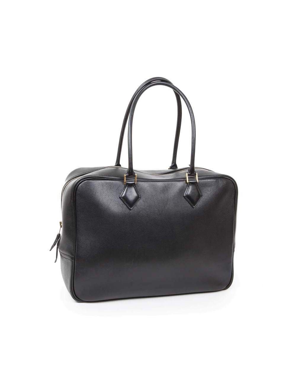 Sac plume HERMES cuir box noir GM