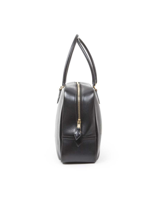Sac plume HERMES cuir box noir GM
