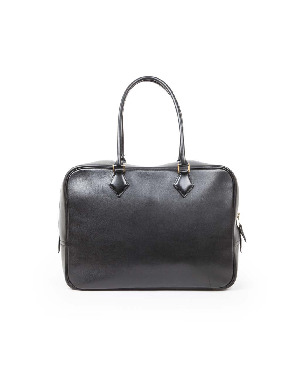 Sac plume HERMES cuir box noir GM