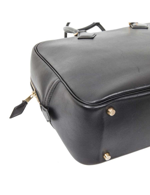 Sac plume HERMES cuir box noir GM