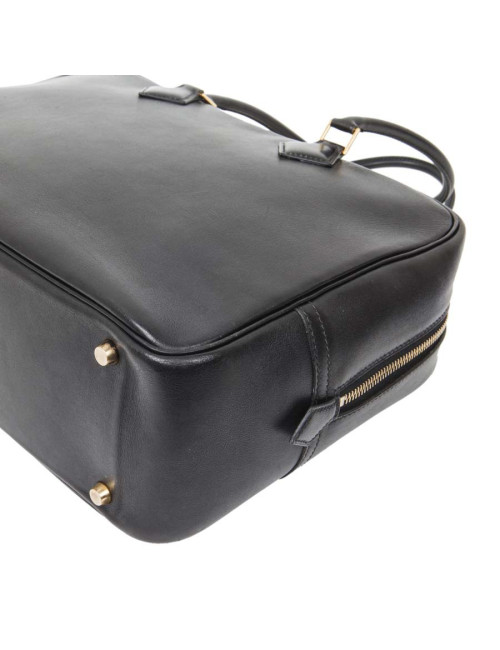 Sac plume HERMES cuir box noir GM