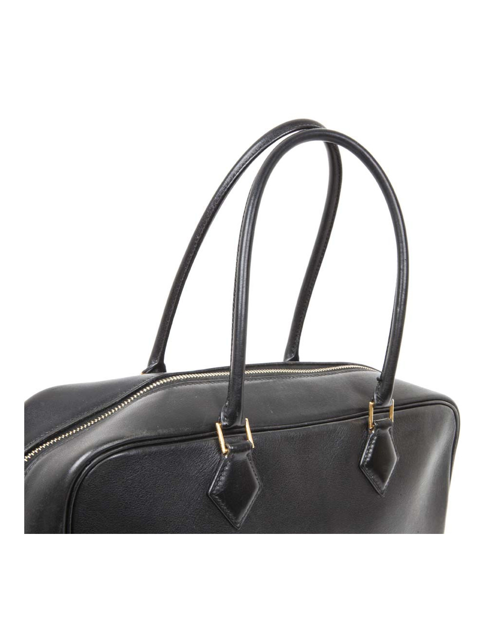 Sac plume HERMES cuir box noir GM