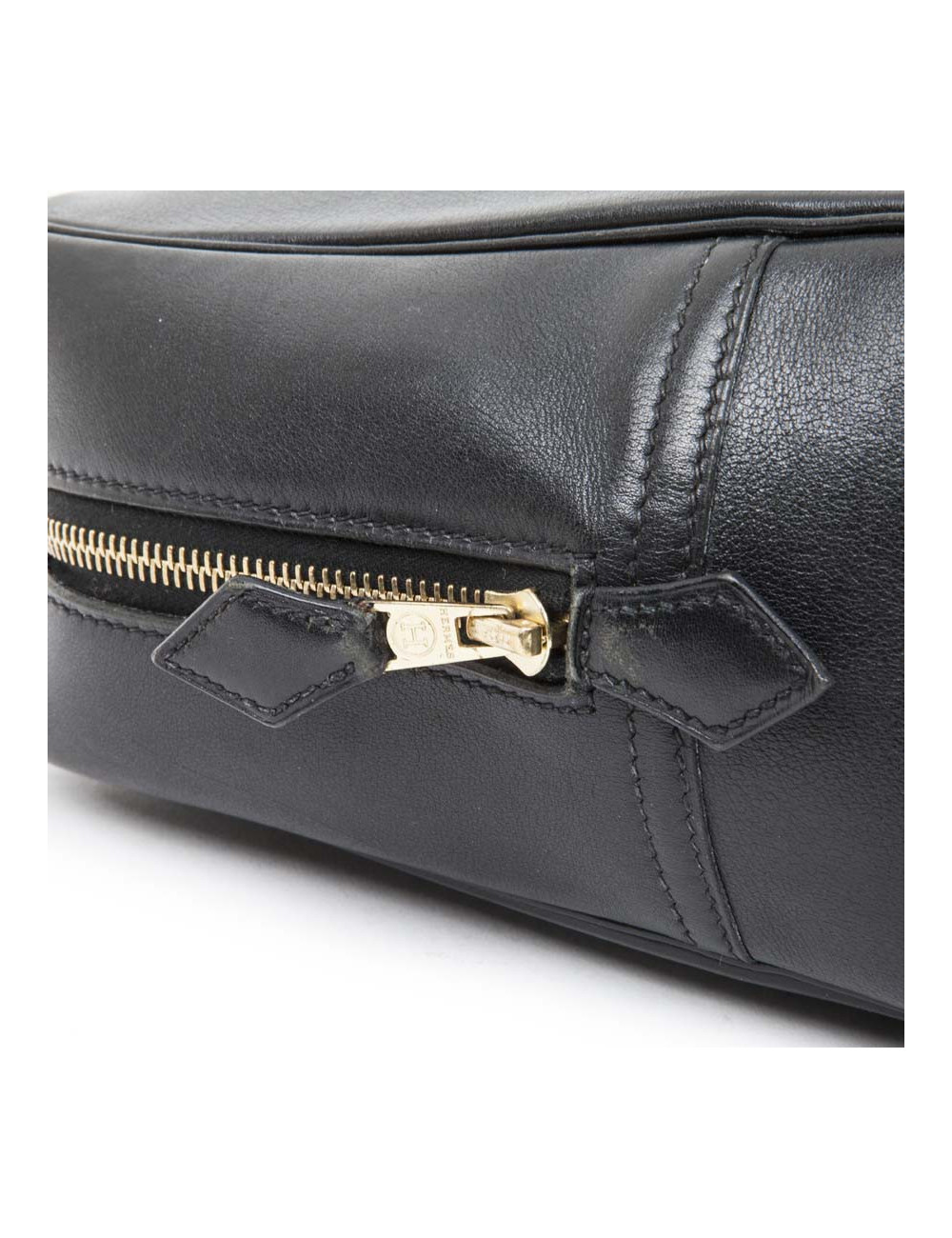 Sac plume HERMES cuir box noir GM