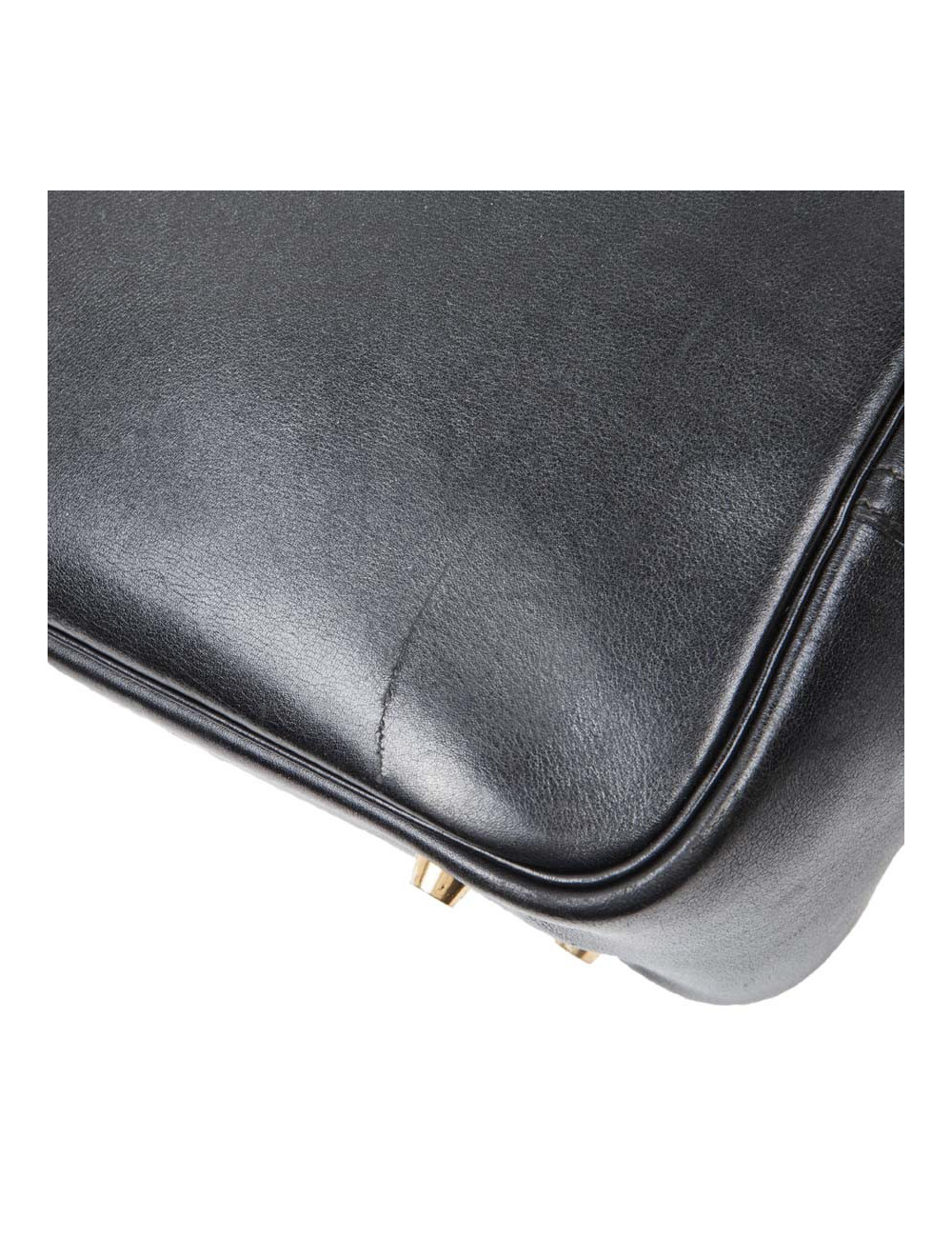 Sac plume HERMES cuir box noir GM