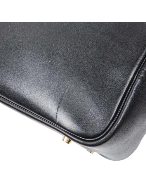 Sac plume HERMES cuir box noir GM