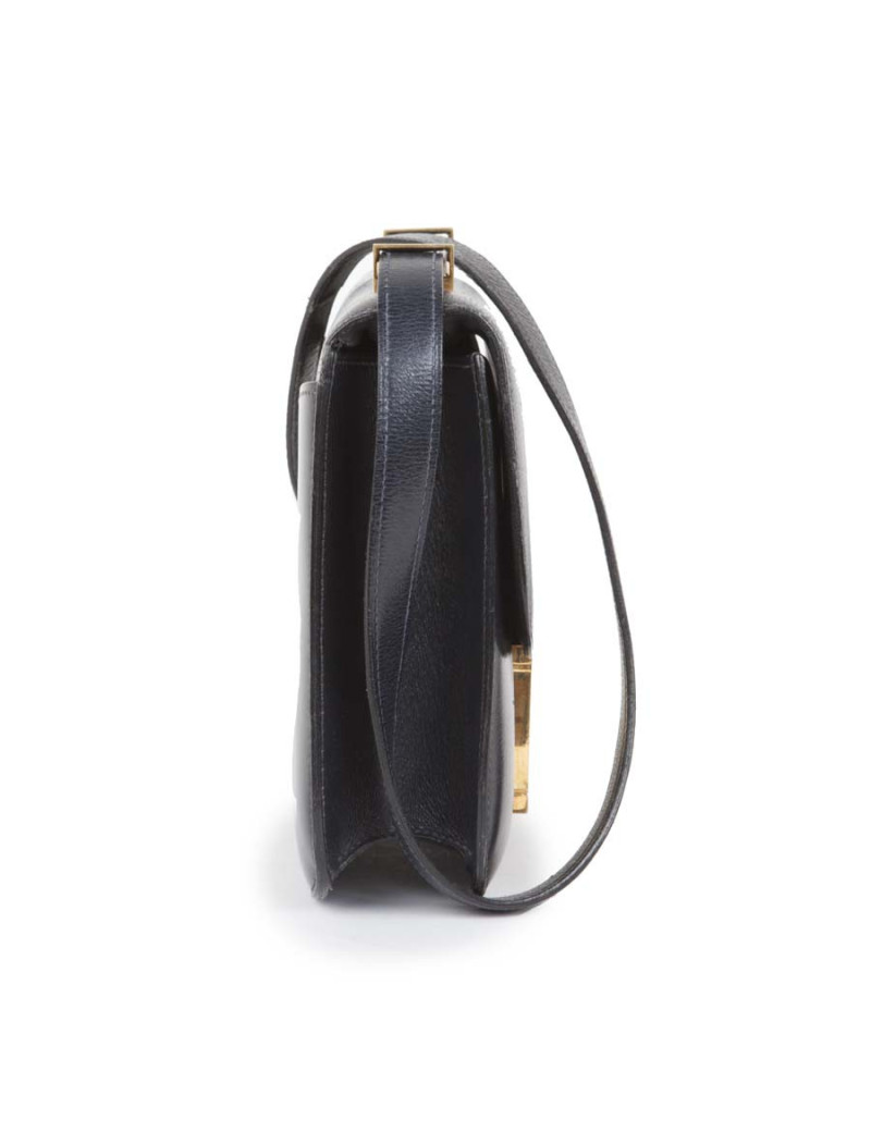 HERMES vintage Constance bag in navy blue box leather