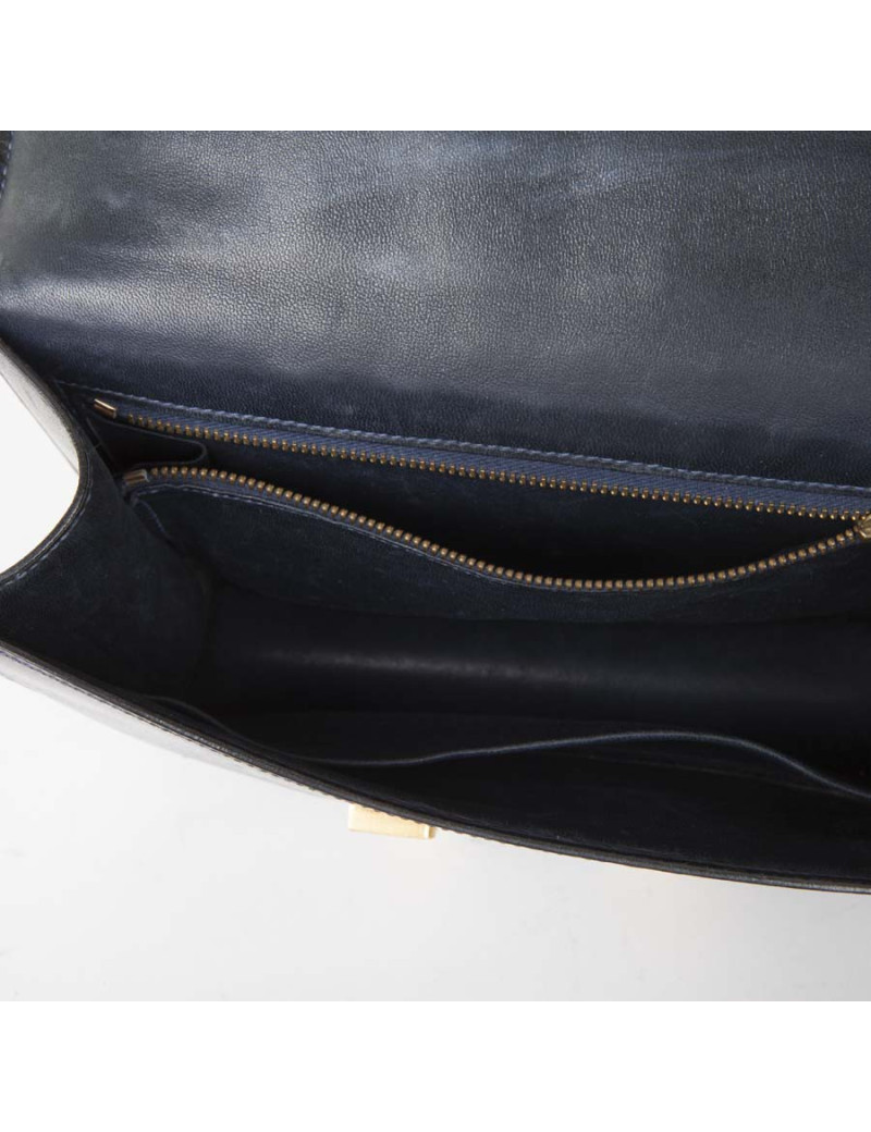 HERMES vintage Constance bag in navy blue box leather