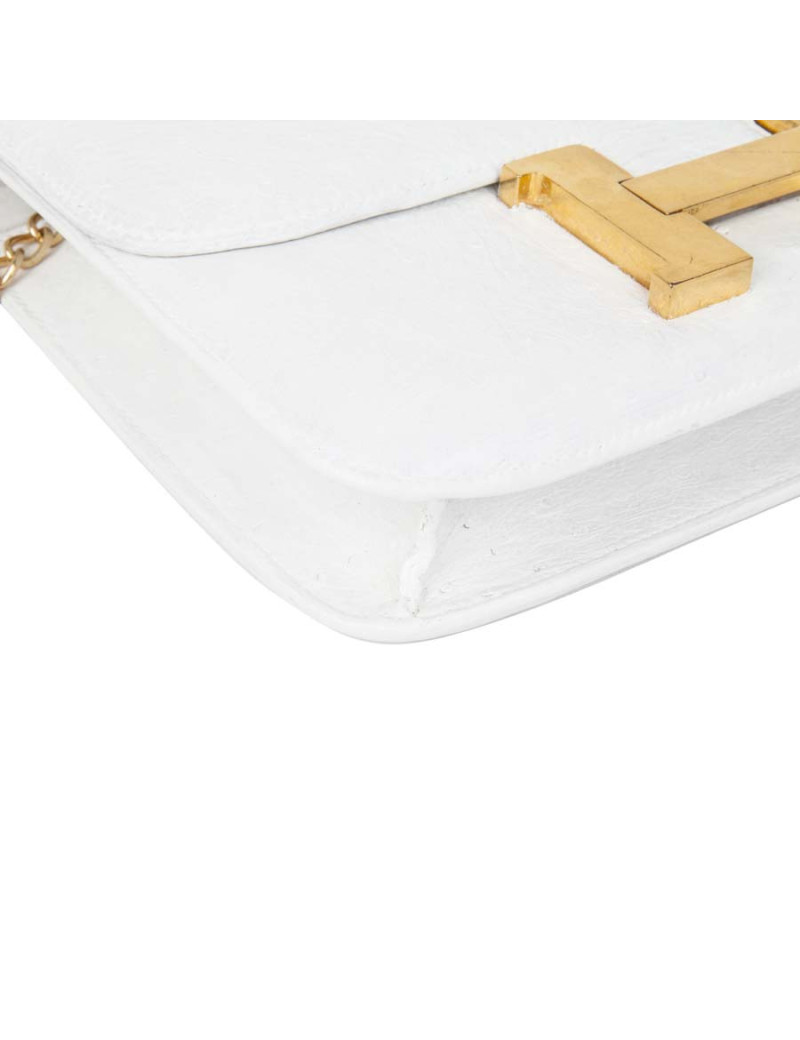 Sac Constance HERMES autruche blanc