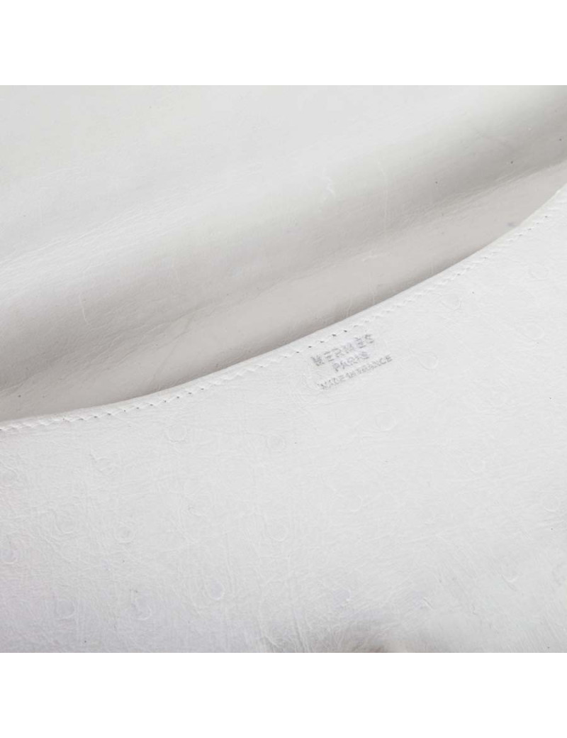 Sac Constance HERMES autruche blanc