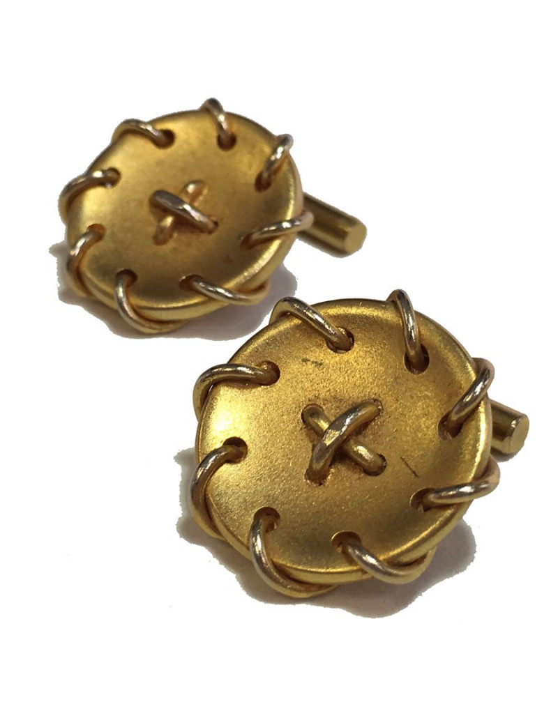 Boutons de manchette HERMES Vintage en plaqué or
