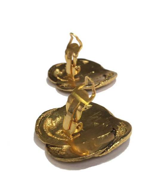 Earrings metal clips interlaced golden other brands