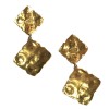 CHANEL vintage pendant earrings in gold-plated metal and pearls