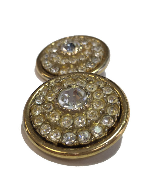 xxx Boucles d'oreille clips dorées et strass autres marques